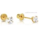 2mm Diamond Child Stud Earrings in 14k Gold