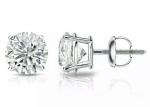 4 Ct Moissanite Stud Earrings in 14k White Gold