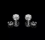 Lab-Created Diamond Stud Earrings in White Gold
