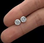 Lab-Created Diamond Stud Earrings in White Gold