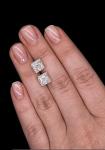 4 Ct Princess Cut Lab Created Earrings in White Gold