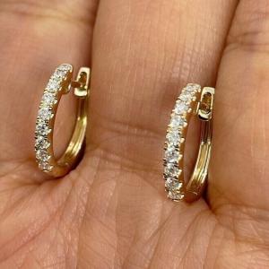 2Ct Round Cut Lab-Created Diamond Huggie Hoop Earrings 14K Yellow Gold Finish