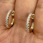 2Ct Round Cut Lab-Created Diamond Huggie Hoop Earrings 14K Yellow Gold Finish