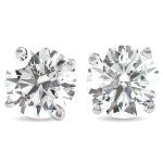 1.5 Ct Round Cut Diamond Earrings in 14K Gold