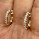 2Ct Round Cut Lab-Created Diamond Huggie Hoop Earrings 14K Yellow Gold Finish