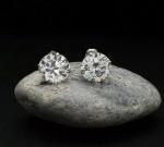 Lab-Created Diamond Stud Earrings in White Gold
