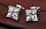 4 Ct Princess Cut Lab Created Earrings in White Gold