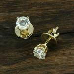 1Ct Round Cut Lab-Created Diamond Stud Earrings