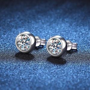 0.50Ct Round Cut Natural JK/I1-I2 Diamond Women's Stud Earrings 14K White Gold