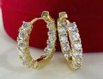 Round Cut Lab Created Diamond Huggie Hoop Earrings