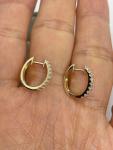 2Ct Round Cut Lab-Created Diamond Huggie Hoop Earrings 14K Yellow Gold Finish