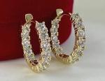 Round Cut Lab Created Diamond Huggie Hoop Earrings