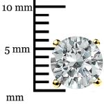 2.00 CT Moissanite Yellow Gold Stud Earrings