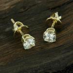 1Ct Round Cut Lab-Created Diamond Stud Earrings