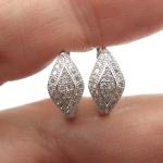 Sterling Silver Round Cut CZ Diamond Hoop Earrings