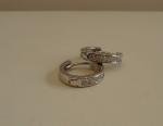 11MM HUGGIE EARRINGS .50 CT LAB CREATED DIAMONDS / 925 STERLING SILVER 
