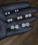 VVS1 Moissanite Screw back Stud Earrings 925 Silver Mens Ladies 3mm-8mm