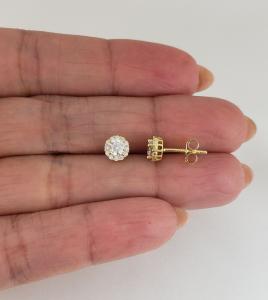 Men Women 925 Sterling Silver Simulated Diamond Round Stud Earrings