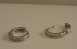 11MM HUGGIE EARRINGS .50 CT LAB CREATED DIAMONDS / 925 STERLING SILVER 