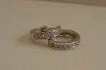 11MM HUGGIE EARRINGS .50 CT LAB CREATED DIAMONDS / 925 STERLING SILVER 