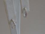 Sterling Silver Huggie Earrings with Lab Diamonds