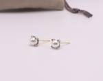 David Yurman Sterling Silver 6mm Pearl Stud Earrings with Diamonds