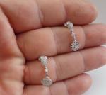 Flower Dangling Earrings with Simulated Diamonds