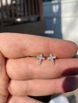 925 Sterling Silver Cross Earrings with Simulated Diamonds