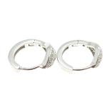 Sterling Silver Round Cut CZ Diamond Hoop Earrings