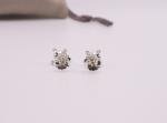 David Yurman Sterling Silver 6mm Pearl Stud Earrings with Diamonds