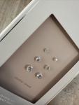 RADIANCE Absolute Diamond Stud Earrings Sterling Silver 3 Pair SET (4mm,6mm,7mm)