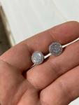 Real Solid 925 Silver Simulated Diamonds Men's Earrings Large Studs Screw Backs