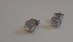 925 STERLING SILVER ROUND SHAPE STUD EARRINGS W/ 1.10 CT LAB CREATED DIAMONDS 