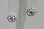 925 STERLING SILVER ROUND SHAPE STUD EARRINGS W/3 CT LAB CREATED DIAMONDS