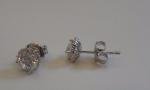925 STERLING SILVER ROUND SHAPE STUD EARRINGS W/ 1.10 CT LAB CREATED DIAMONDS 