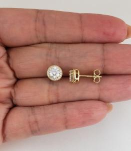 Men Women 925 Sterling Silver Simulated Diamond Round Stud Earrings