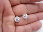 925 STERLING SILVER ROUND SHAPE STUD EARRINGS W/3 CT LAB CREATED DIAMONDS