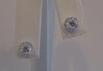 925 STERLING SILVER ROUND SHAPE STUD EARRINGS W/ 1.10 CT LAB CREATED DIAMONDS 