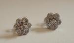 STERLING SILVER CLUSTER STUD EARRINGS W/ .50 CT LAB CREATED DIAMONDS NEW DESIGN!