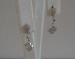Flower Dangling Earrings with Simulated Diamonds