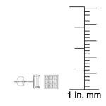 Sterling Silver Diamond Accent Square Stud Earrings