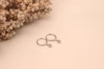 Silver CZ Diamond Charm Hoop Earrings Minimalist 925 Sterling Dainty Gift