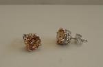 Champagne Diamond 8mm Stud Earrings in Silver