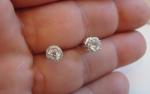 925 STERLING SILVER ROUND SHAPE STUD EARRINGS W/ 1.10 CT LAB CREATED DIAMONDS 