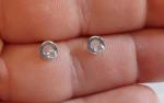 925 STERLING SILVER OPEN CIRCLE  STUD EARRINGS W/ .25 CT LAB CREATED DIAMONDS