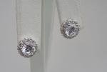 925 STERLING SILVER ROUND SHAPE STUD EARRINGS W/3 CT LAB CREATED DIAMONDS
