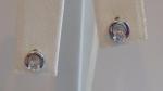 925 STERLING SILVER OPEN CIRCLE  STUD EARRINGS W/ .25 CT LAB CREATED DIAMONDS