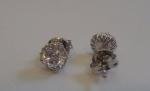 925 STERLING SILVER ROUND SHAPE STUD EARRINGS W/ 1.10 CT LAB CREATED DIAMONDS 