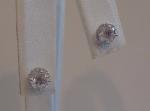 925 STERLING SILVER ROUND SHAPE STUD EARRINGS W/ 1.10 CT LAB CREATED DIAMONDS 