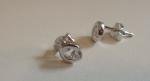 925 STERLING SILVER OPEN CIRCLE  STUD EARRINGS W/ .25 CT LAB CREATED DIAMONDS